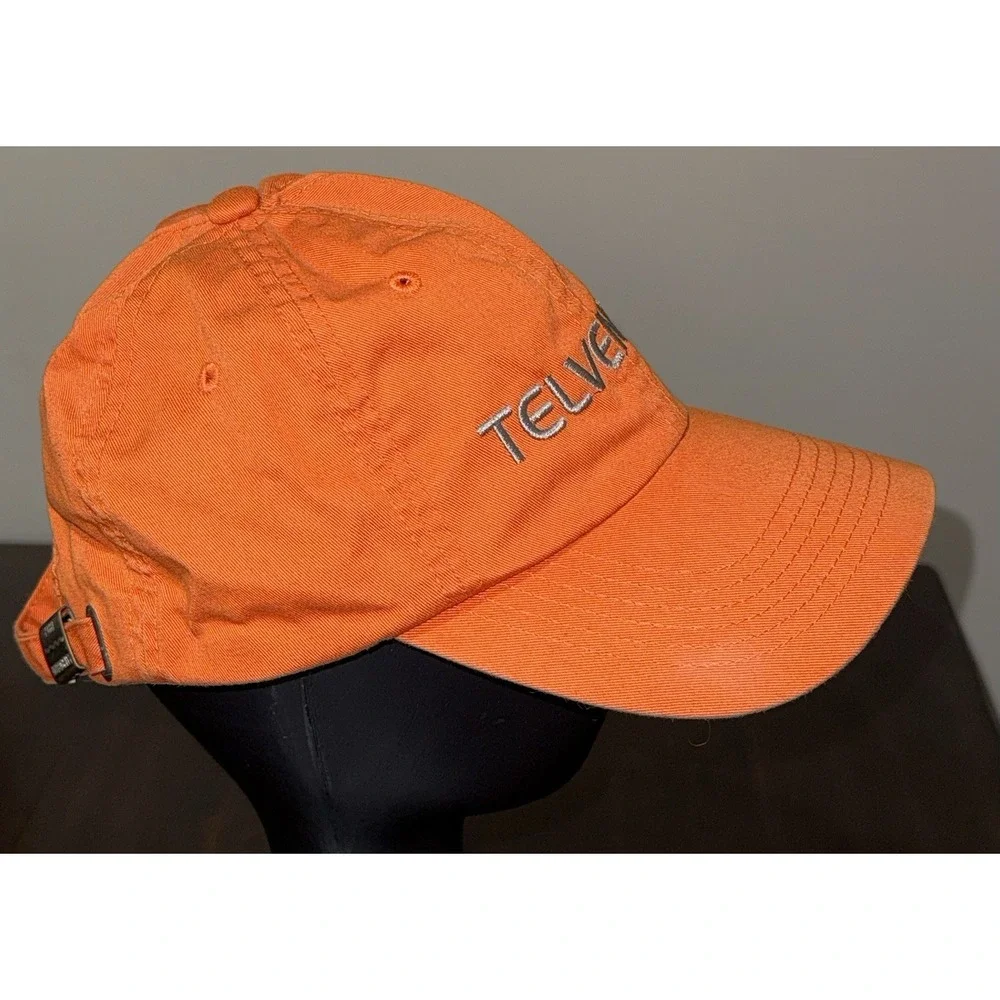 Port Authority Hat Cap Strap Back Orange Telvent DTN Agriculture Farming